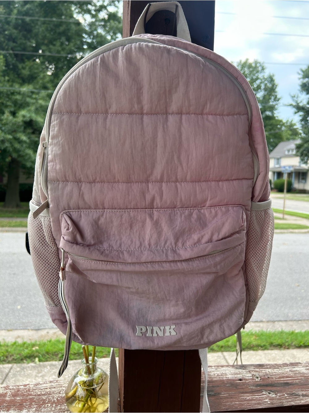 PINK Victoria's Secret Quilted Light Pink Daypack